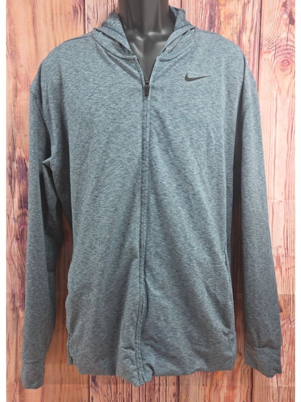 Nike Dri-Fit Blue Full-Zip Lightweight Hoodie Size Large